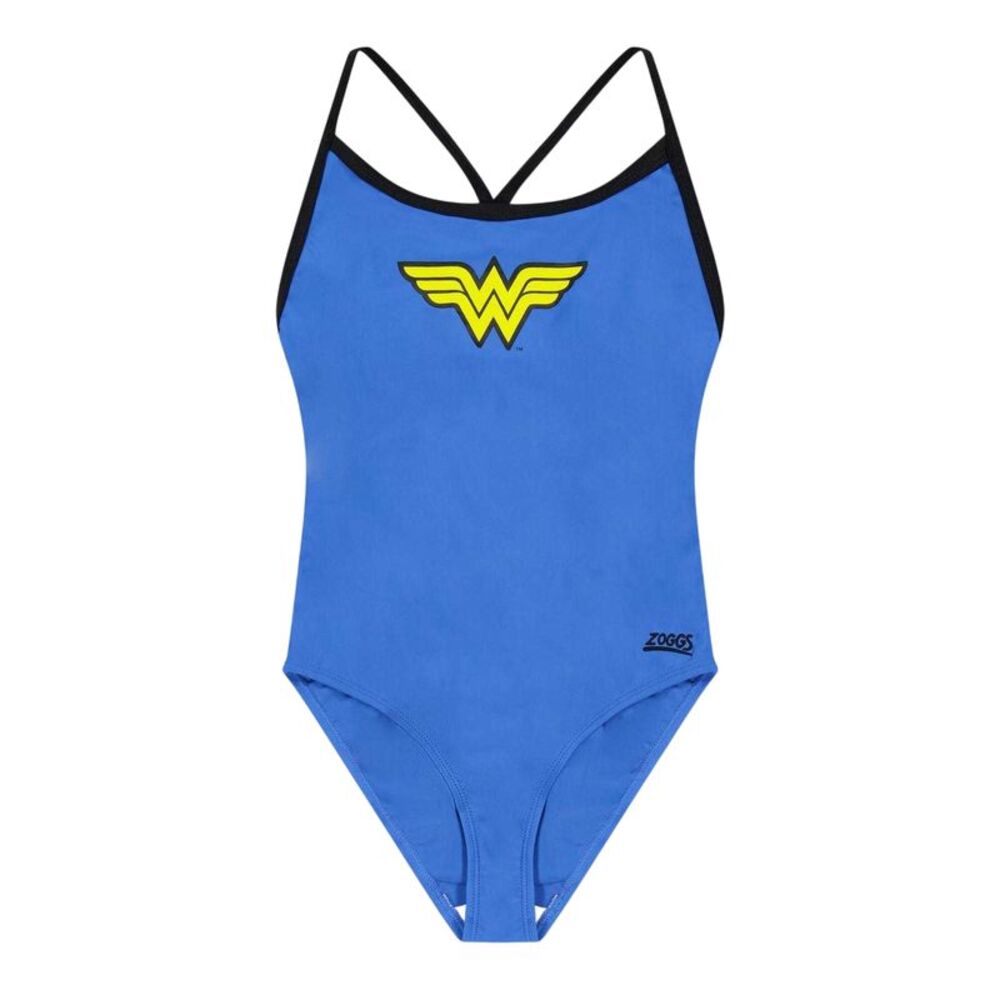 Zoggs Girls Wonder Woman One Piece Bathing Suit / Blue